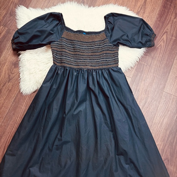 Old Navy Women’s XXL Black Puffy Sleeve Gathered Bust Full Length Flowing Dress - Picture 2 of 16